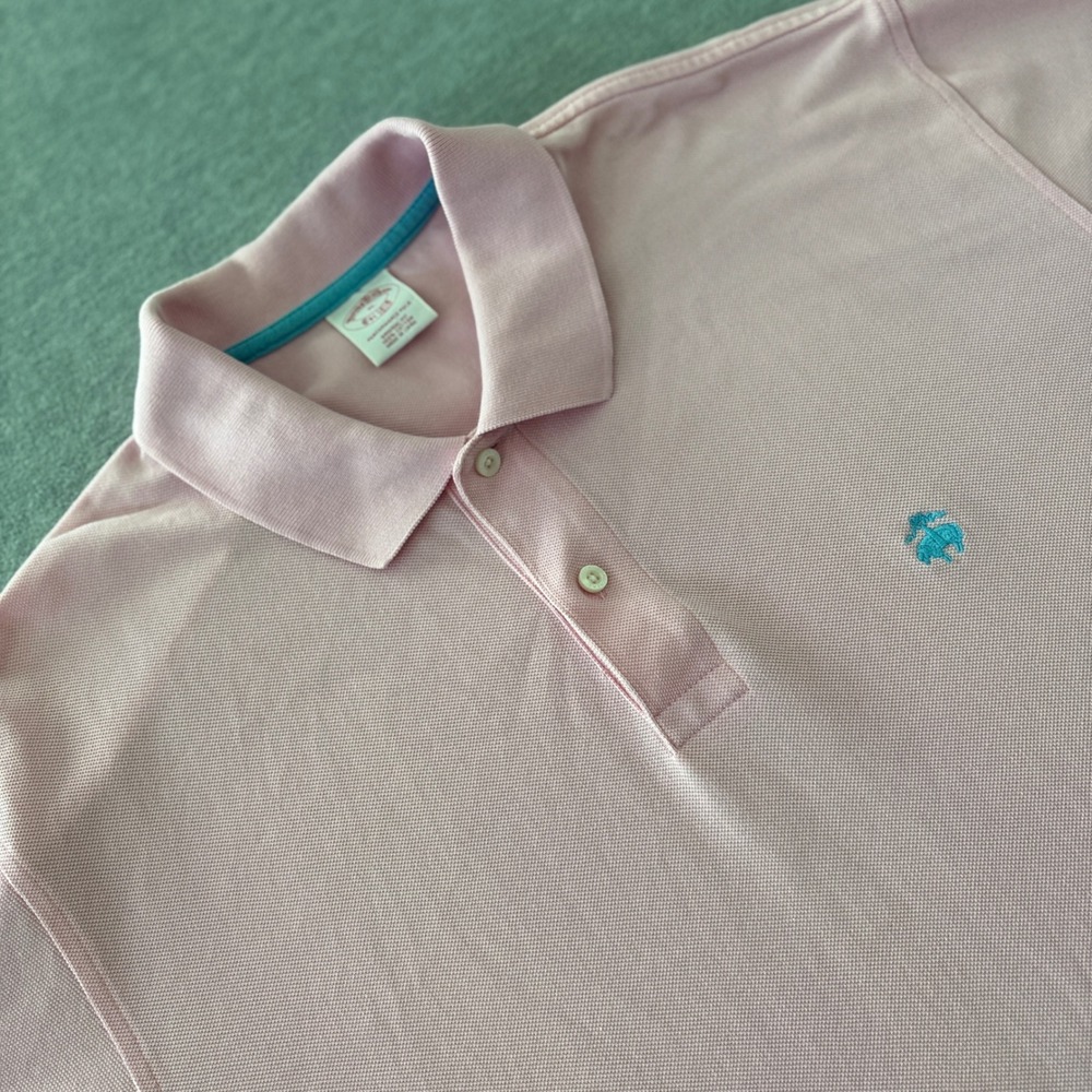 Brooks Brothers Mens XL Pink Performance Polo Shirt Original Fit Cotton Pique